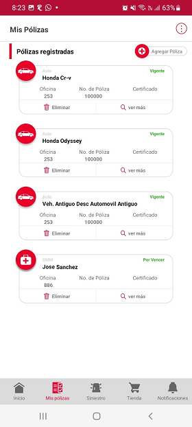 Credencial de Gastos Médicos en la App Seguros Banorte