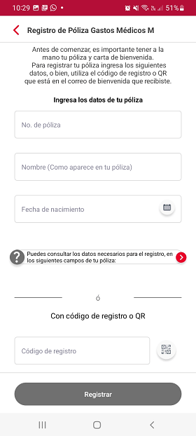Cómo ingresar tu número de póliza