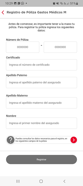 Cómo ingresar tu número de póliza si es colectiva